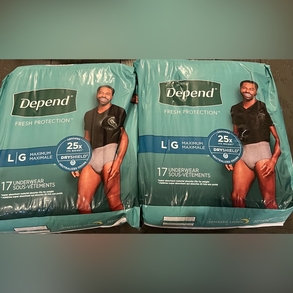 Depend Fresh Protection Incontinence Underwear for Men
Adult Diapers Large X’s 2